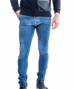 Ανδρικό Παντελόνι Jean chino slim fit με αμμοβολή και τσαλακώματα